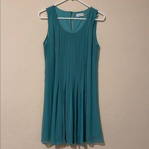 Calvin Klein Green and Blue Pleated Mini Sundress